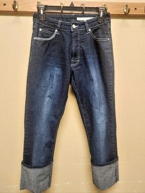Azzure Denim Blue Cuffed Boyfriend Jeans